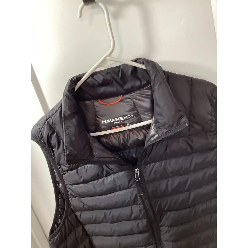 Hawke & Co Men's Performance Sport Package Down Puffer Full Zip Vest Black Med‎
